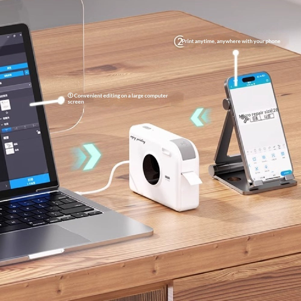 Mini Thermal Printer – Bluetooth Ribbon & Label Maker for DIY & Packaging